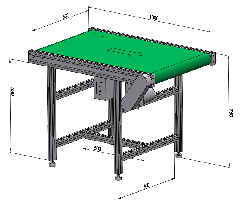 一米長(zhǎng)標(biāo)準(zhǔn)常規(guī)款皮帶輸送機(jī)