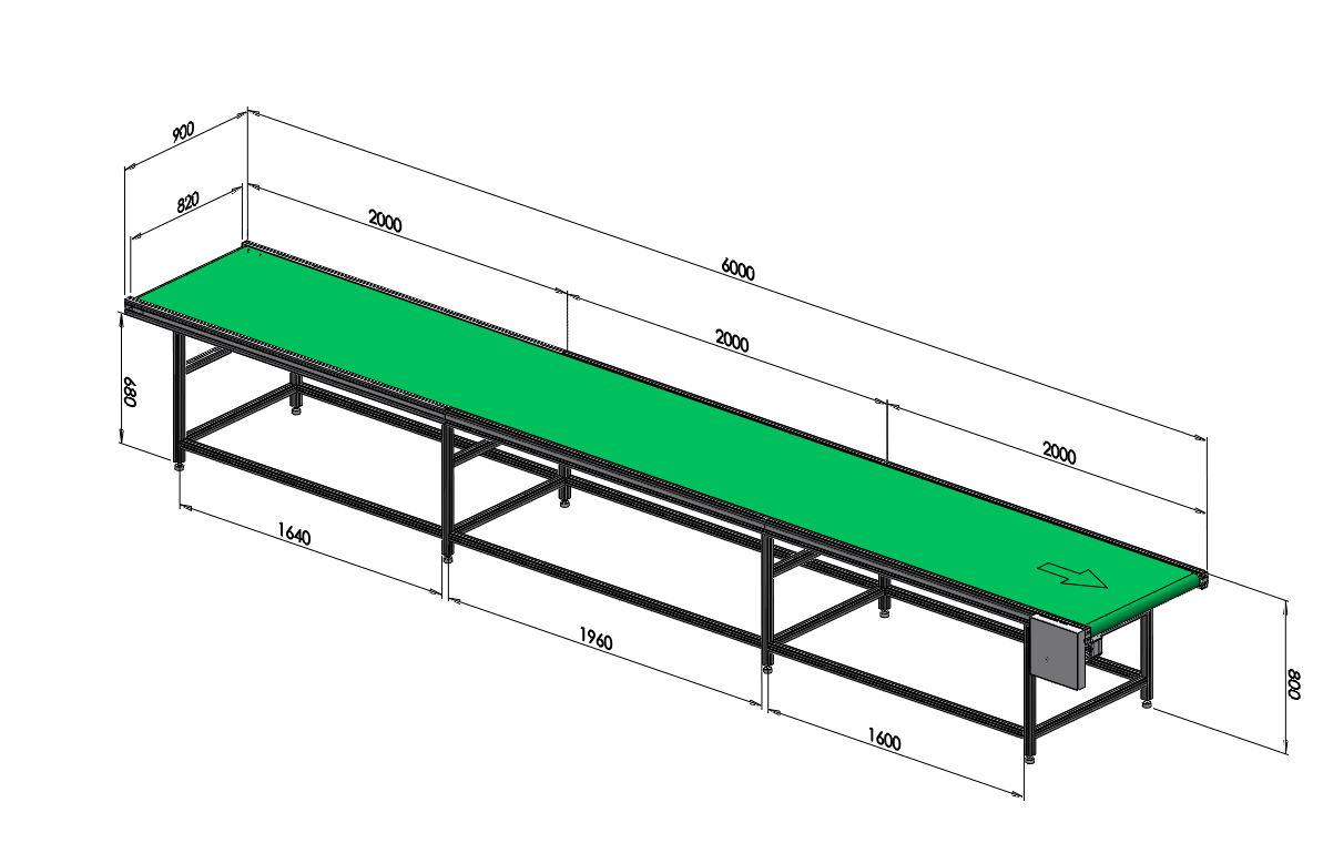 6米輸送機流水線皮帶線