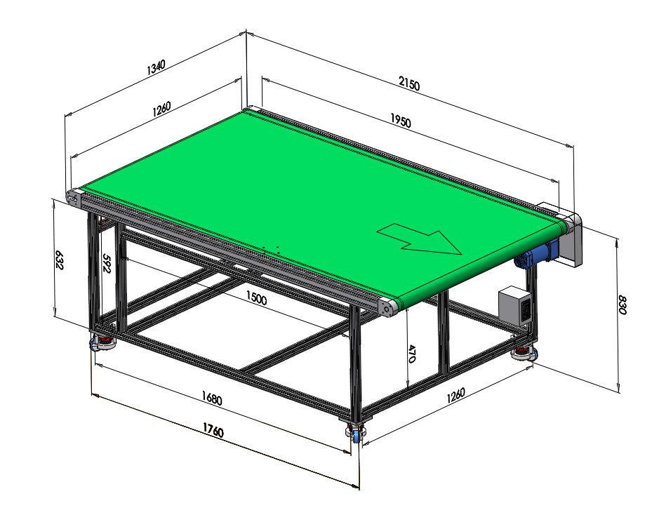 加裝福馬輪的輸送機流水線傳送帶